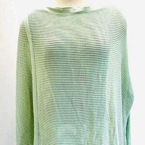 NORDSTROM Women Long Sleeve Pullover See Through Net Green Top Size Medium/Large